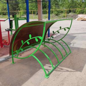 Купить Велопарковка крытая, с веточкой, цв. зеленый в Болотном 